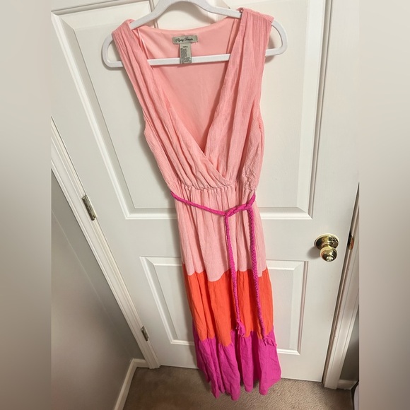 Flying Tomato Orange and Pink Boho Maxi Dress Size Small - Picture 2 of 6